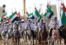 خادم الحرمين الشريفين الملك سلمان يشارك قيادة الإمارات في إحتفال مسيرة الإتحاد في اليوم الوطني 45