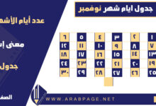 ماهو شهر نوفمبر كم عدد شهر 11 November