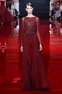 ازياء ايلي صعب 2014 - 2013 خريف شتاء باللون الاحمر